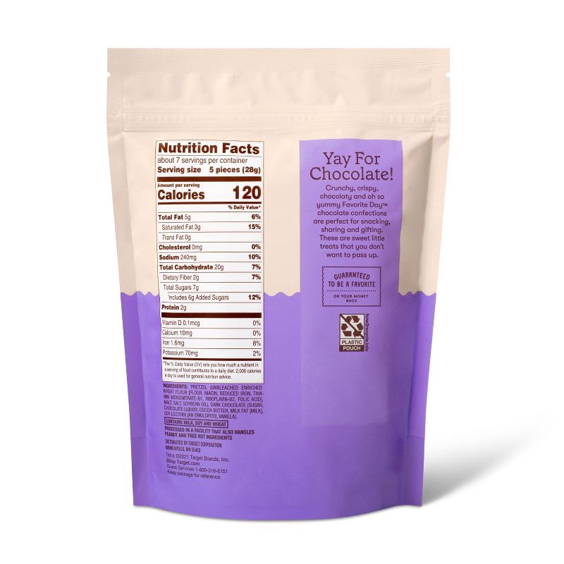 slide 2 of 3, Dark Chocolate Covered Mini Pretzels Candy - 7oz - Favorite Day™, 7 oz