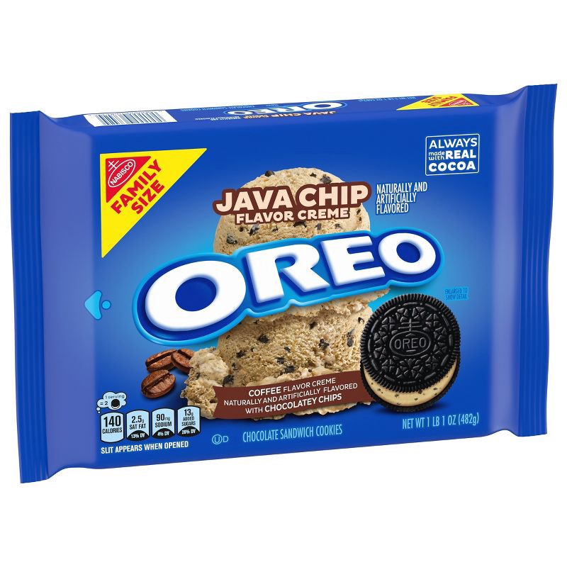 slide 7 of 13, Java Chip OREO Cookies Family Size - 17oz, 17 oz