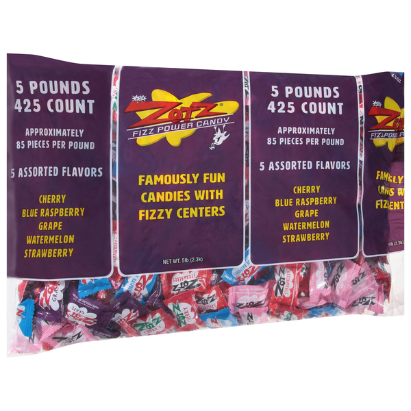 slide 1 of 1, Zotz Fizz Candy, 5 Assorted Flavors, 425 Ct, 5 lb