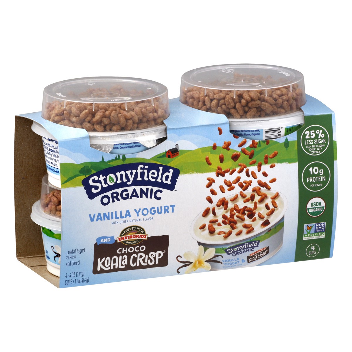 slide 3 of 10, Stonyfield Organic Toppers - Vanilla Lowfat Yogurt, Koala Crisps Cereal, 4 oz