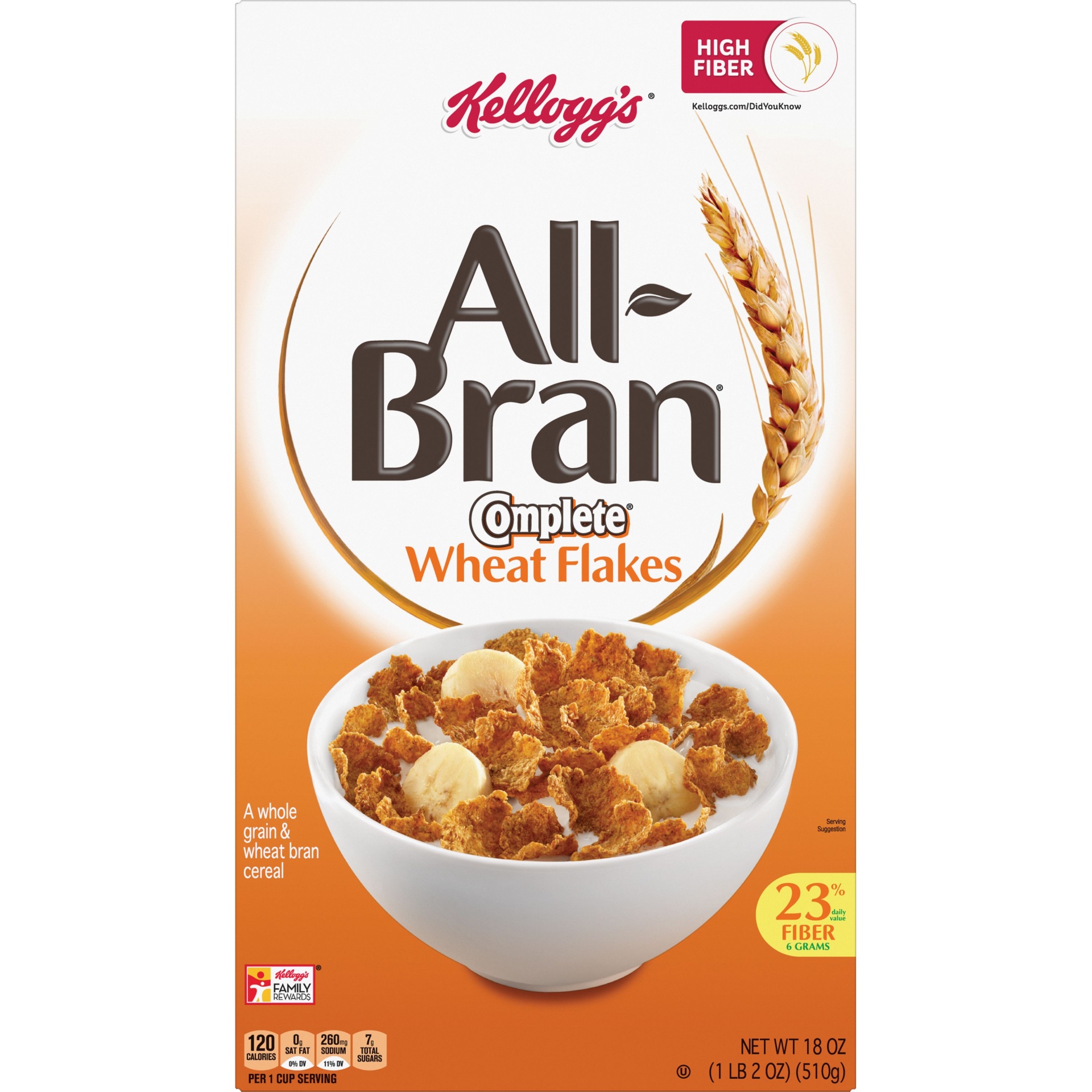 Kellogg's AllBran Breakfast Cereal, 8 Vitamins and Minerals, Complete