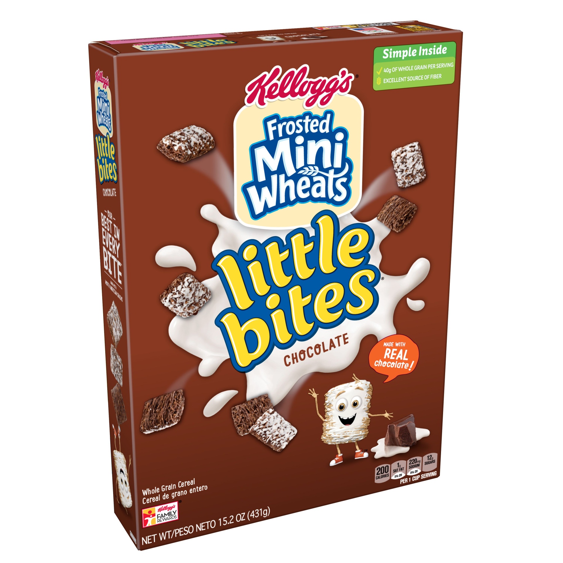slide 1 of 5, Frosted Mini-Wheats Chocolate Little Bites Cereal, 15.8 oz