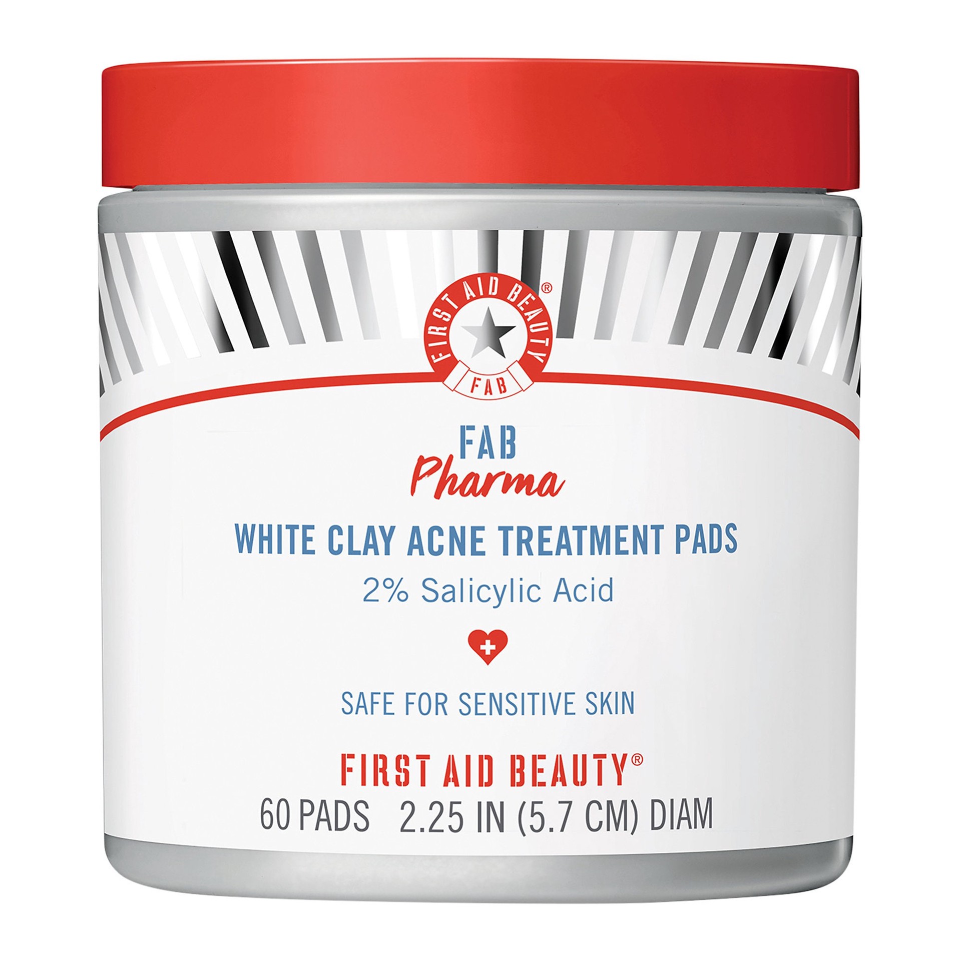 First Aid Beauty FAB Pharma White Clay Acne Treatment Pads 2 Salicylic