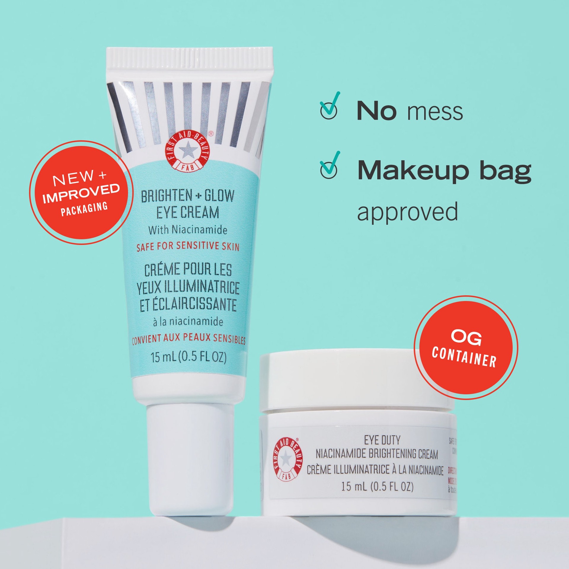 slide 5 of 7, First Aid Beauty Brighten + Glow Eye Cream with Niacinamide 0.5 oz / 15 ml, 