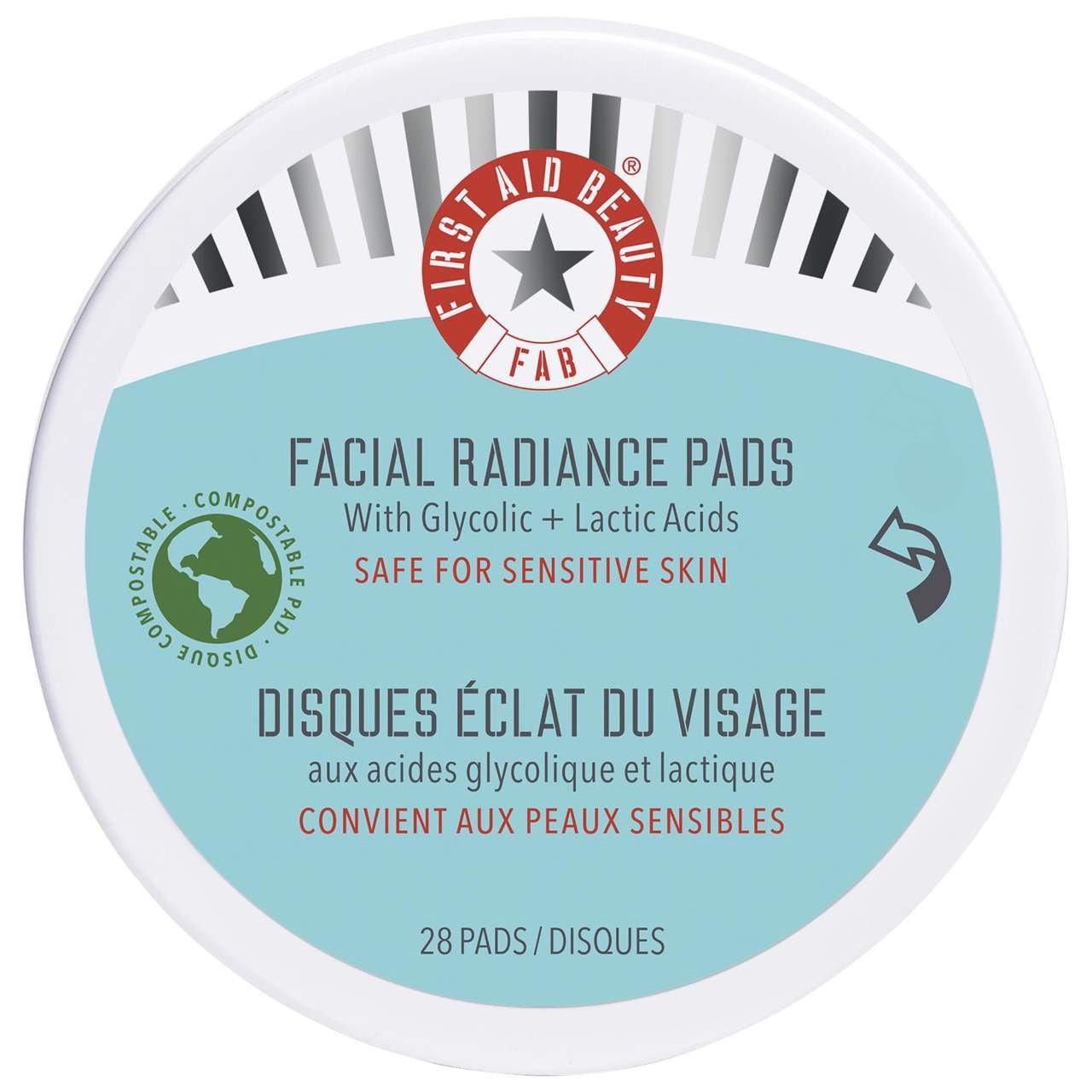 slide 1 of 1, First Aid Beauty Facial Radiance Pads with Glycolic + Lactic Acids Refillable 28 Pads / pack, 28 pads / pack