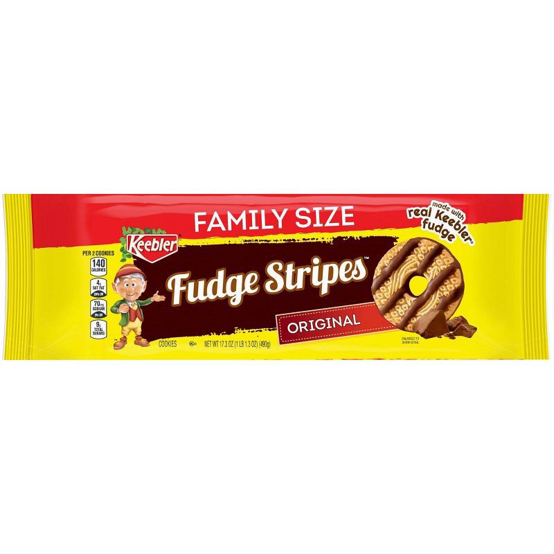 slide 1 of 5, Keebler Fudge Stripes Family Size Cookies - 17.3oz, 17.3 oz