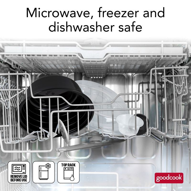 slide 12 of 12, GoodCook Meal Prep Salad Bowls Containers + Lids & Condiment Cup - 4Cups - 20pcs/10ct - Black, 20 ct, 10 ct