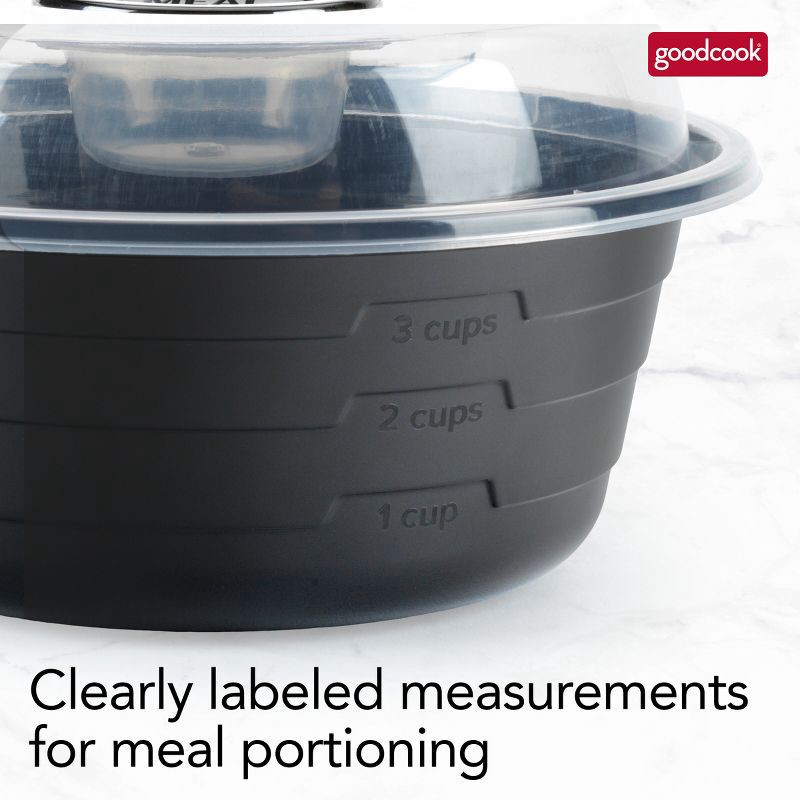 slide 8 of 12, GoodCook Meal Prep Salad Bowls Containers + Lids & Condiment Cup - 4Cups - 20pcs/10ct - Black, 20 ct, 10 ct