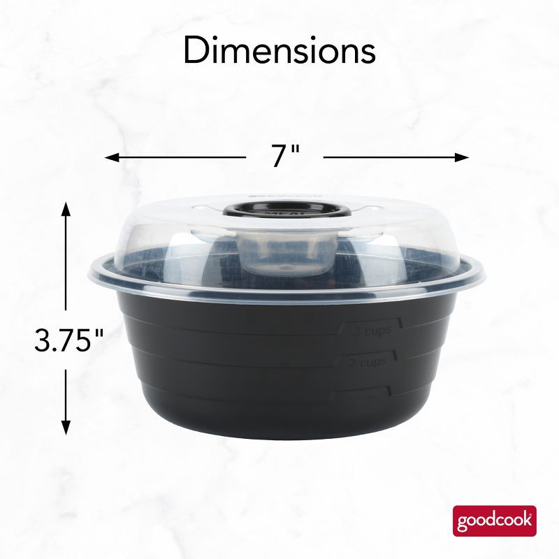 slide 9 of 12, GoodCook Meal Prep Salad Bowls Containers + Lids & Condiment Cup - 4Cups - 20pcs/10ct - Black, 20 ct, 10 ct