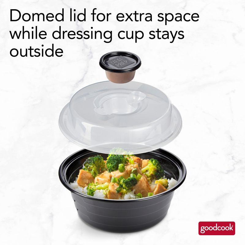 slide 10 of 12, GoodCook Meal Prep Salad Bowls Containers + Lids & Condiment Cup - 4Cups - 20pcs/10ct - Black, 20 ct, 10 ct