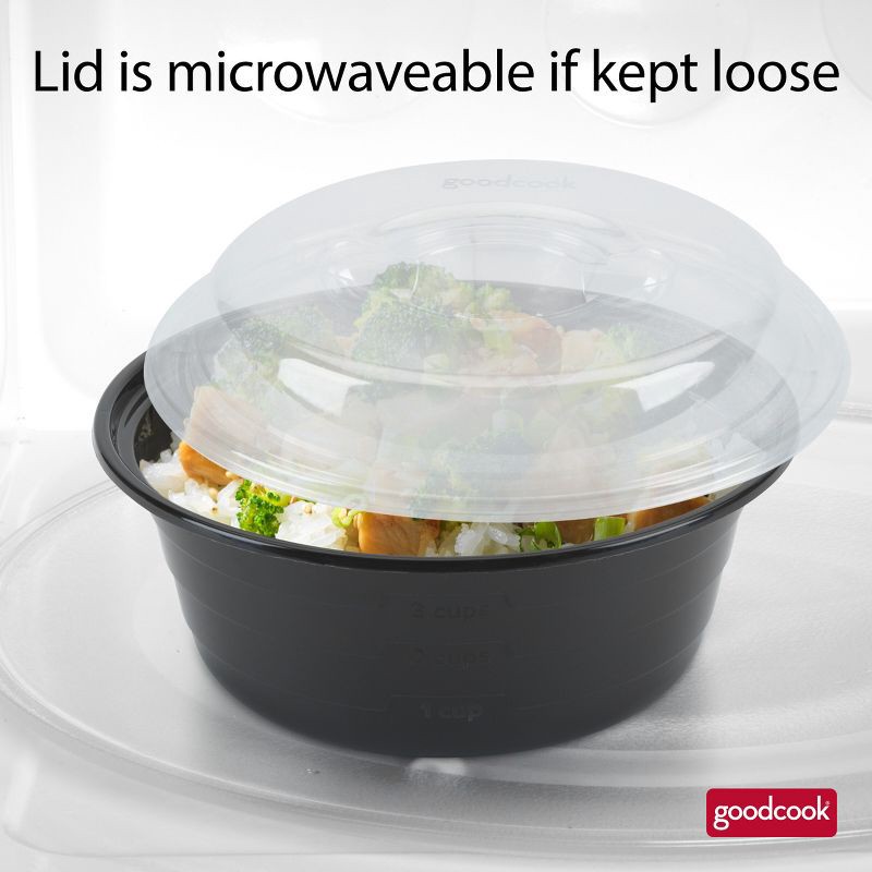 slide 11 of 12, GoodCook Meal Prep Salad Bowls Containers + Lids & Condiment Cup - 4Cups - 20pcs/10ct - Black, 20 ct, 10 ct