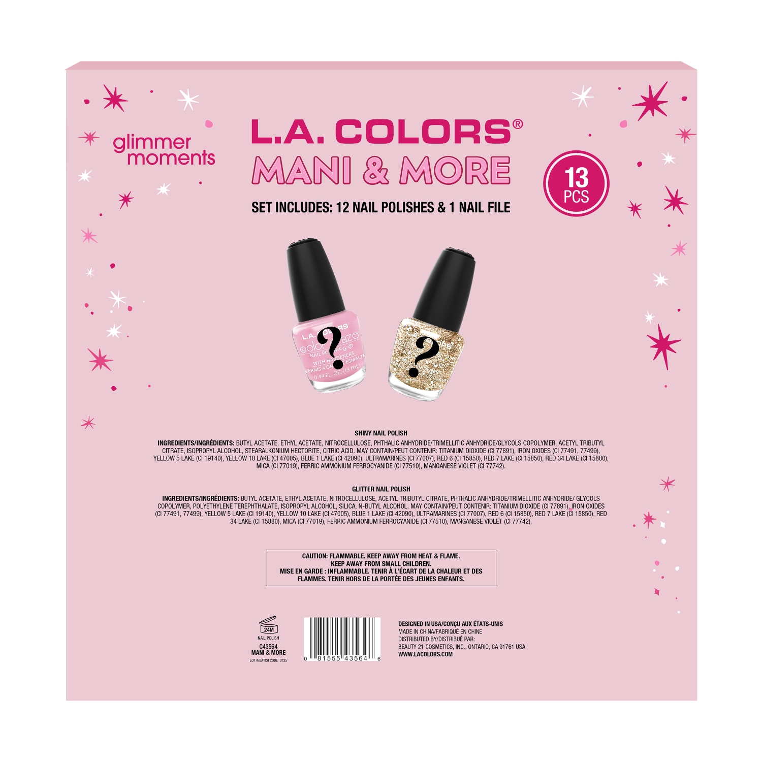slide 2 of 2, L.a. Colors® 13 Pcs Mani & More Nail Polish Set Display, 1 ct