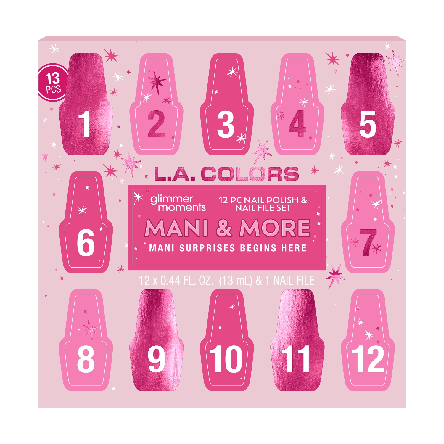 slide 1 of 2, L.a. Colors® 13 Pcs Mani & More Nail Polish Set Display, 1 ct