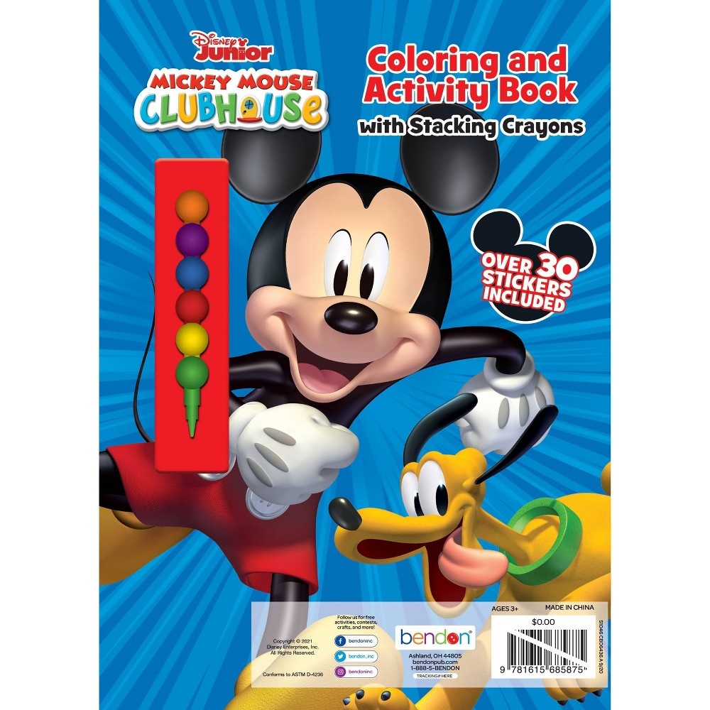 slide 2 of 3, Bendon Disney Jr Coloring Book with Stacking Crayons, 1 ct