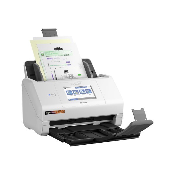 slide 4 of 9, Epson Rapidreceipt Rr-600W - Document Scanner - Contact Image Sensor (Cis) - Duplex - Legal - 600 Dpi X 600 Dpi - Up To 35 Ppm (Mono) / Up To 35 Ppm (Color) - Adf (100 Sheets) - Up To 4000 Scans Per Day - Usb 3.0, Wi-Fi, 100 ct