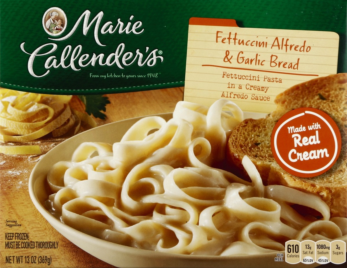 slide 4 of 4, Marie Callender's Fettuccini Alfredo with Garlic Bread, 13 Oz., 13 oz