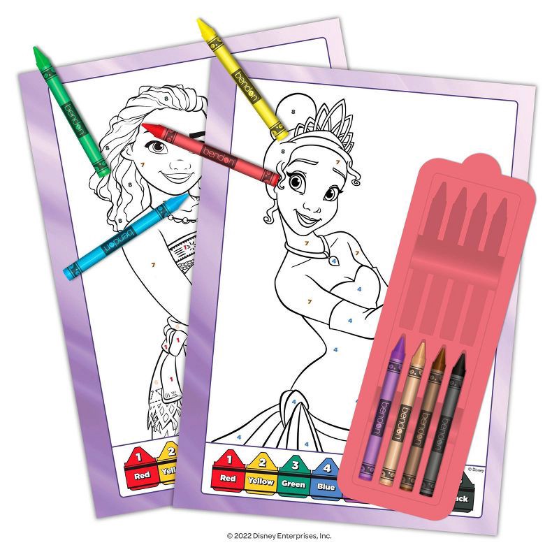 slide 4 of 5, Bendon Disney Princess Color by Number with Crayons, 1 ct