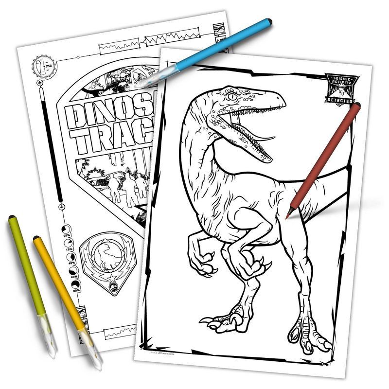 slide 3 of 3, Bendon Jurassic World Coloring Book with Brush Tip Markers, 1 ct