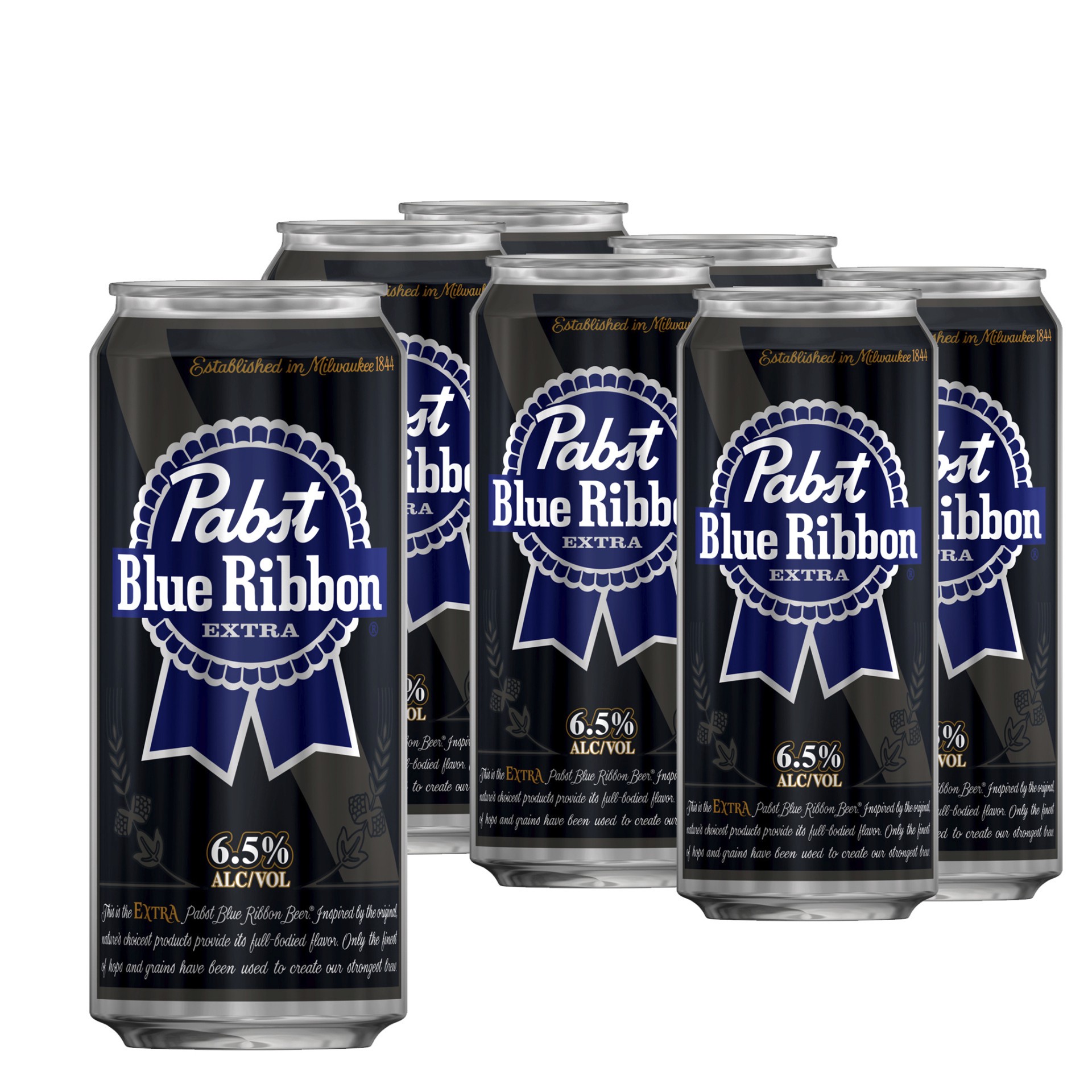 slide 1 of 6, Pabst Blue Ribbon Extra, 6 Pack, 16 fl oz Cans, 6 ct; 16 oz
