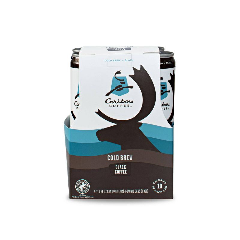 slide 2 of 3, Caribou Coffee Cold Brew Black - 4pk/11.5 fl oz Cans, 4 ct; 11.5 fl oz