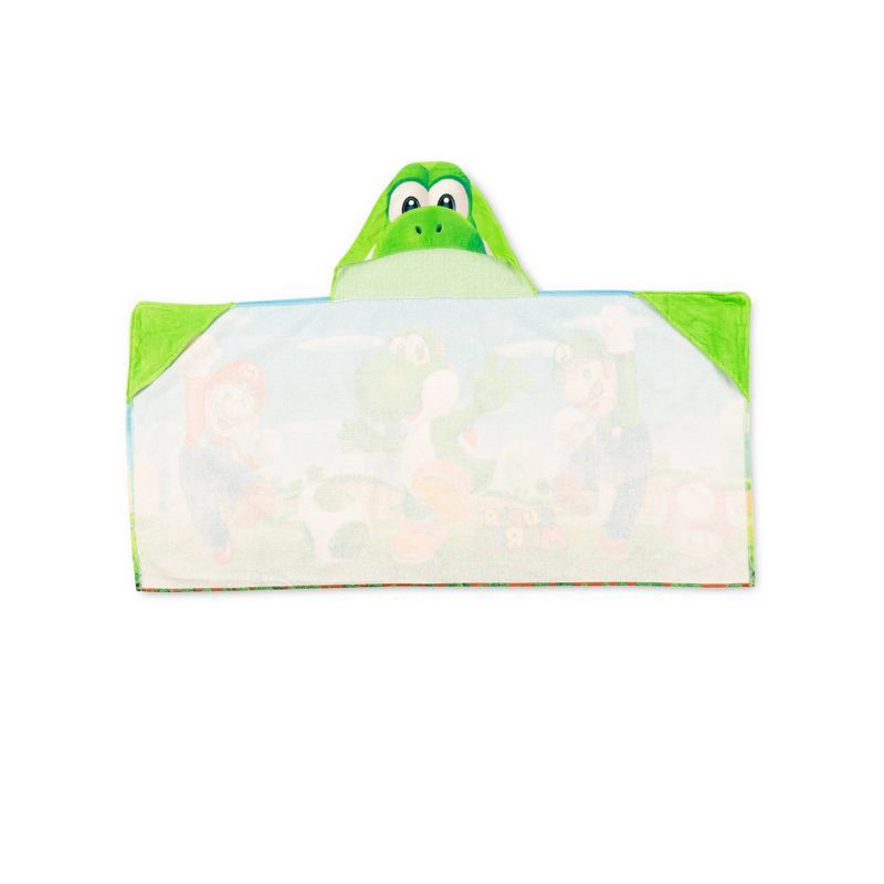 slide 5 of 5, Super Mario Yoshi Kids' Hooded Towel, 1 ct