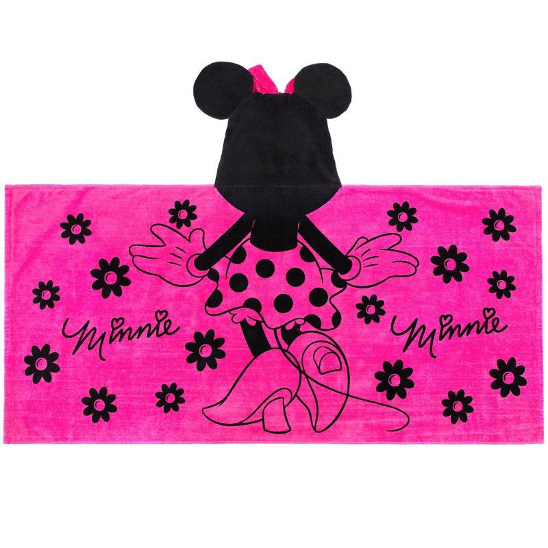 slide 2 of 5, Minnie Mouse Kids' Hooded Towel, 1 ct