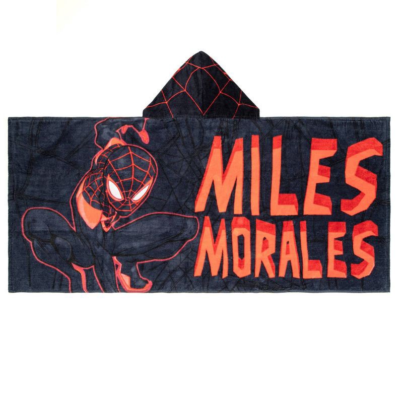 slide 3 of 5, Spider-Man: Miles Morales Kids' Hooded Towel, 1 ct
