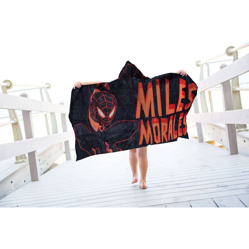 slide 4 of 5, Spider-Man: Miles Morales Kids' Hooded Towel, 1 ct