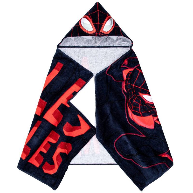 slide 1 of 5, Spider-Man: Miles Morales Kids' Hooded Towel, 1 ct