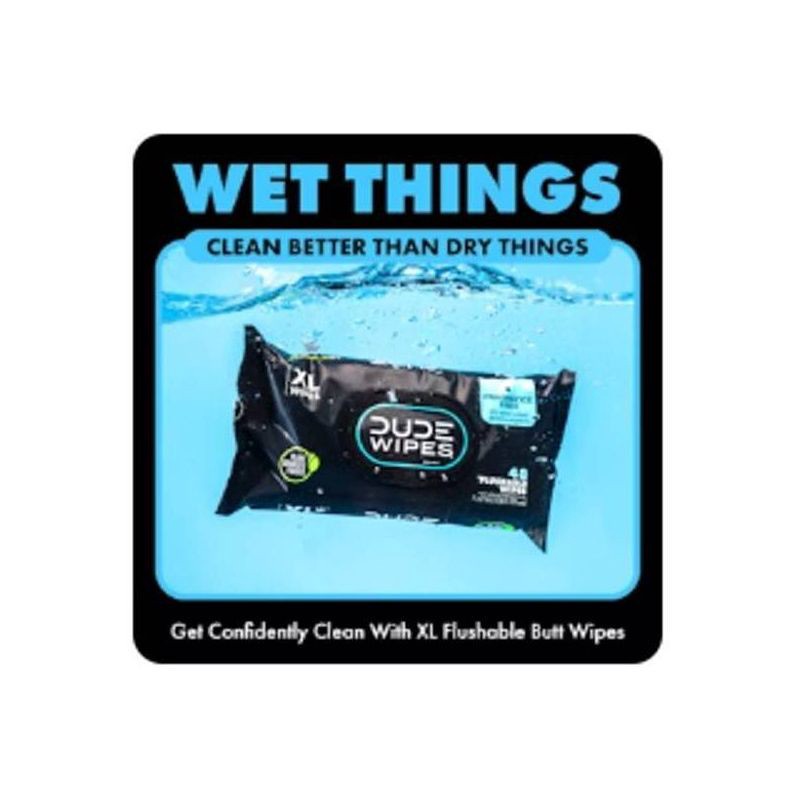 slide 6 of 7, Dude Wipes Fragrance Free Flushable Wipes - 3pk/48ct, 3 ct, 48 ct