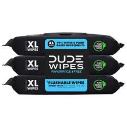Dude Wipes Fragrance Free Flushable Wipes - 3pk/48ct