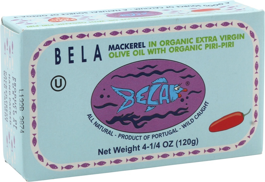 slide 1 of 1, Bela Mackerel Org In Extra Olive Oil, 4.25 oz