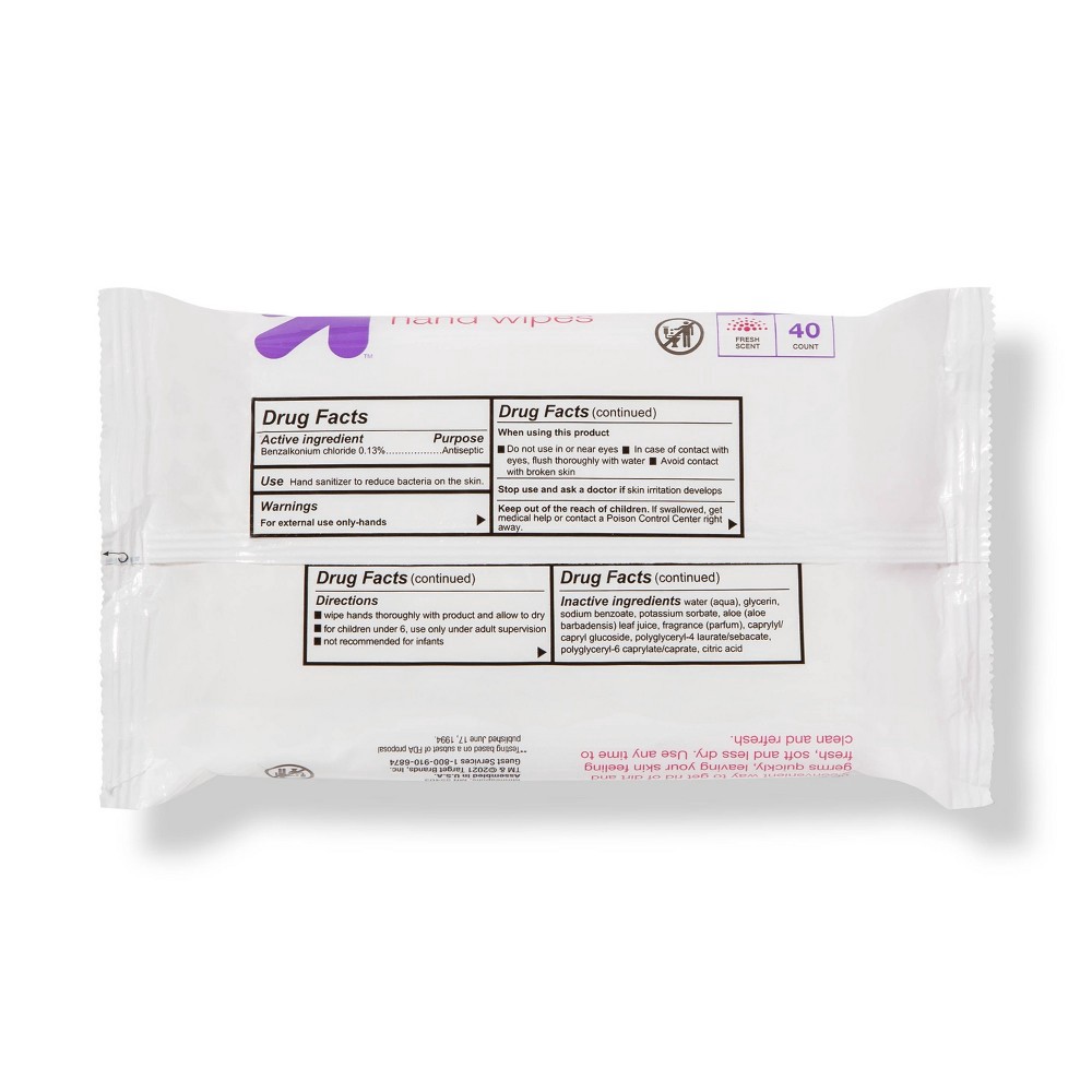 slide 3 of 3, Antibacterial Moist Wipes Fresh Scent - 40ct - up & up, 40 ct