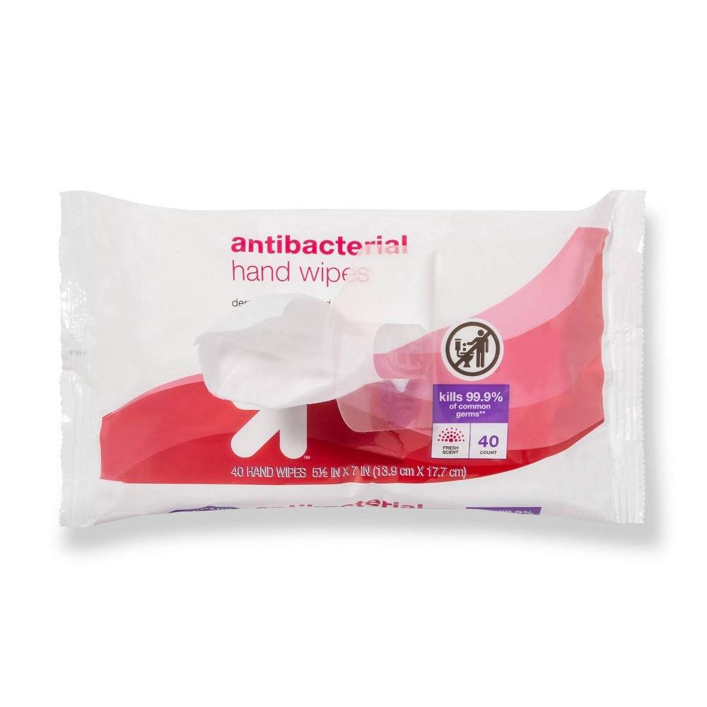 slide 2 of 3, Antibacterial Moist Wipes Fresh Scent - 40ct - up & up, 40 ct