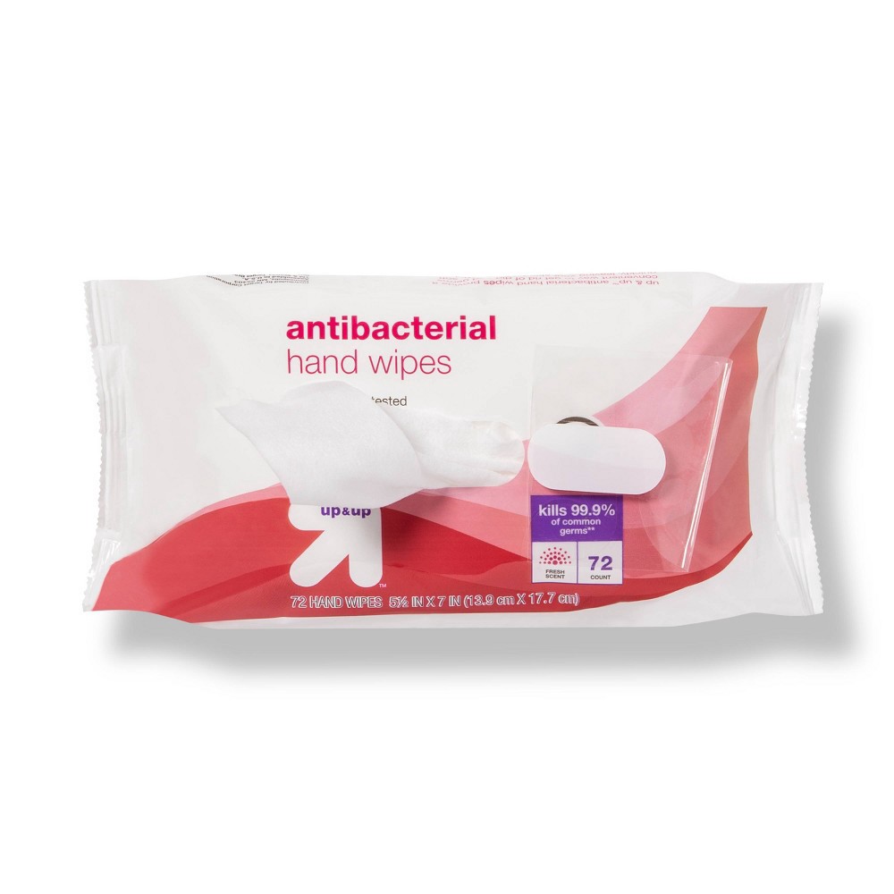slide 2 of 3, Antibacterial Moist Wipes Fresh Scent - 72ct - up & up, 72 ct