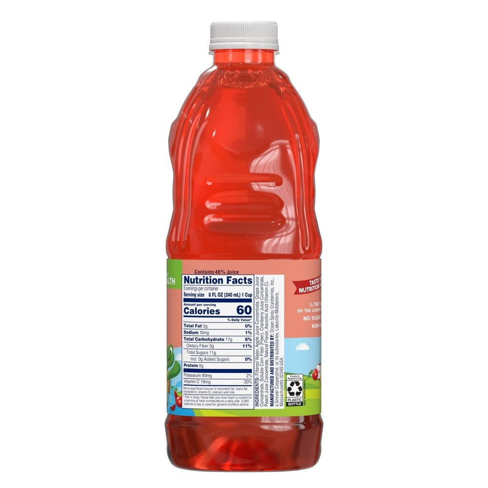 Ocean Spray Growing Goodness Cran Apple Peach Juice Drink Bottle 64 fl ...