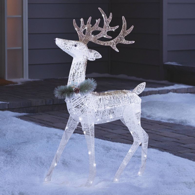 slide 2 of 3, Philips 48" LED Glitter String Buck Novelty Sculpture Light Pure White Twinkle, 1 ct