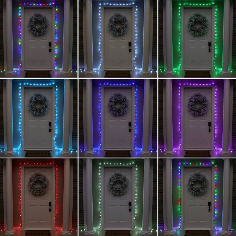 slide 3 of 5, Philips 200ct LED App-Controlled Color Changing Create Motion Dome String Lights with Green Wire, 200 ct