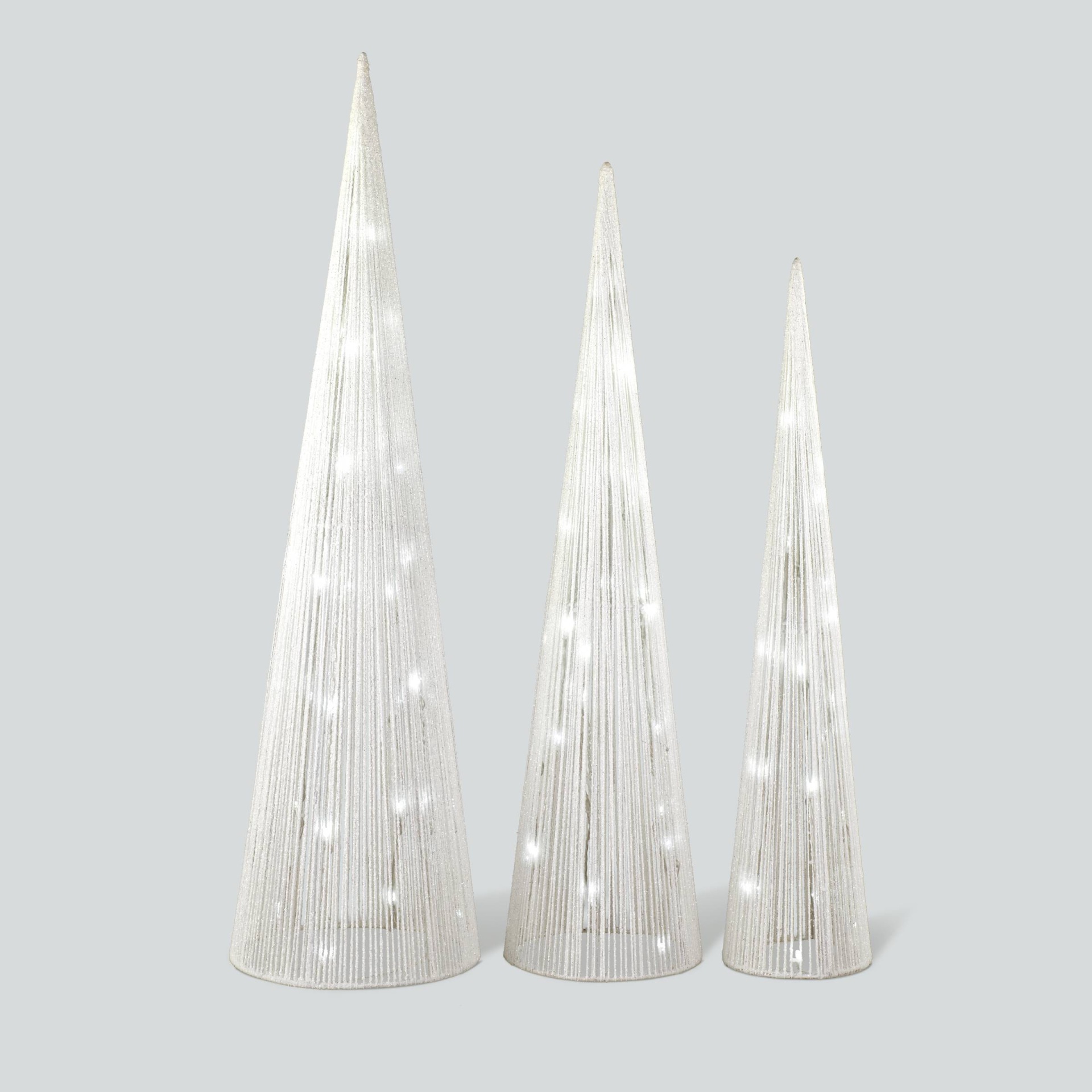 Philips 3pk Glitter String Cone Trees Christmas LED Novelty Sculpture ...