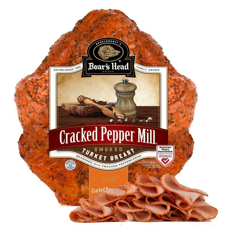 slide 1 of 3, Boar's Head Cracked Pepper Mill Smoked Turkey - Deli Fresh Sliced - price per lb, per lb