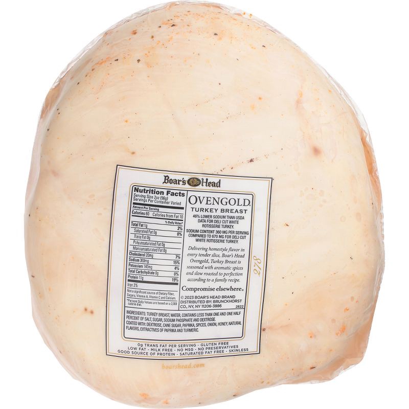 slide 6 of 6, Boar's Head Ovengold Turkey - Deli Fresh Sliced - price per lb, per lb
