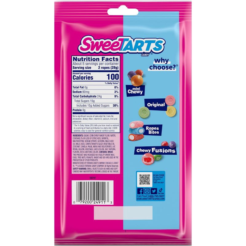 slide 9 of 9, SweeTARTS Ropes Cherry Punch Peg Candy - 5oz, 5 oz