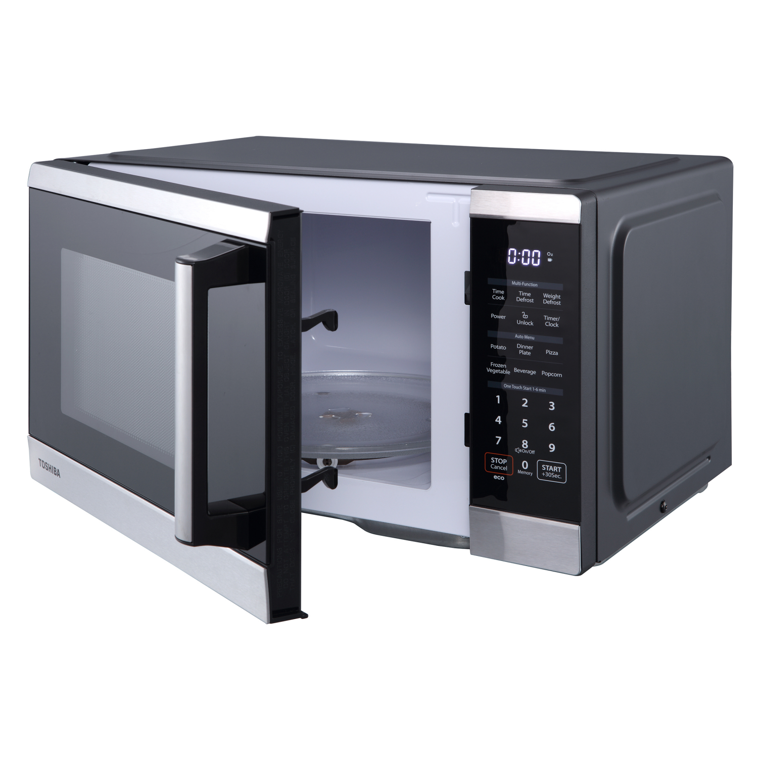 slide 4 of 6, TOSHIBA Black+decker Microwave Oven Stainless Steel 900w 0.9cf, 1 ct