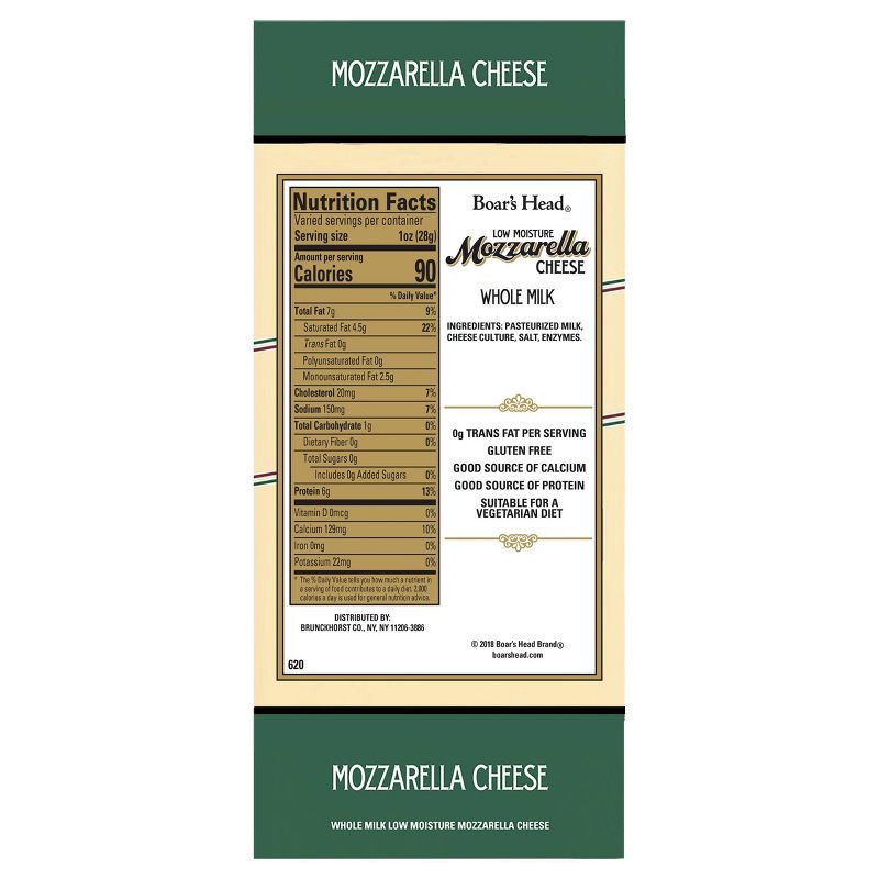 slide 3 of 3, Boar's Head Whole Milk Mozzarella Cheese - 6.5lbs - priced per lb, per lb