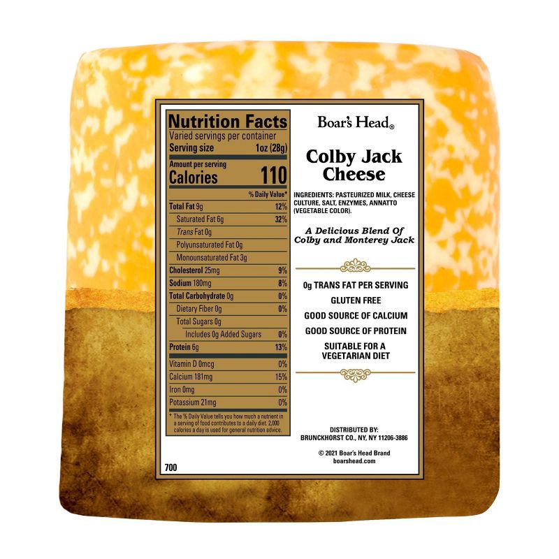 slide 3 of 4, Boar's Head Colby Jack Cheese - 3.5lbs - price per lb, per lb