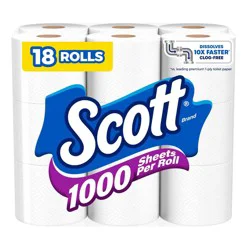 Scott 1000 Septic-Safe 1-Ply Toilet Paper - 18 Rolls