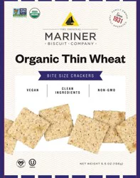 Mariner Biscuit Company Organic Thin Wheat Bite Size Crackers