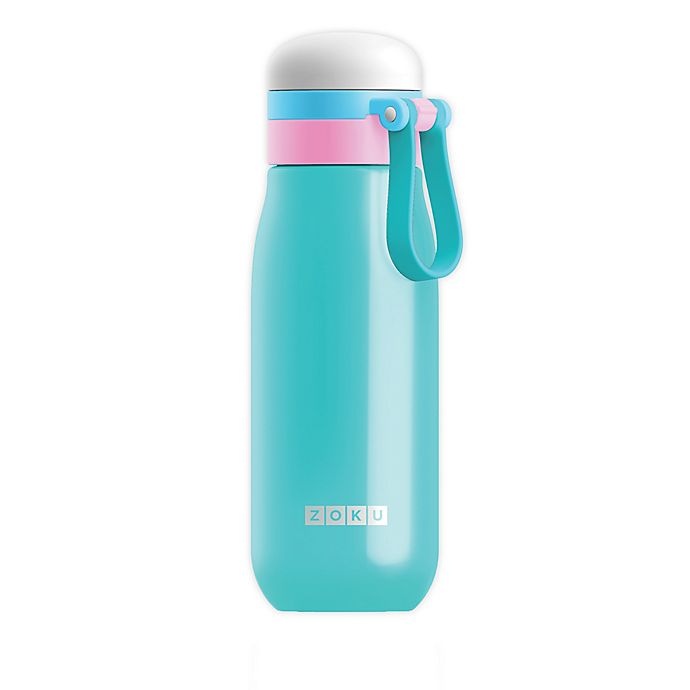 slide 1 of 3, Zoku Stainless Steel Water Bottle - Teal, 18 oz