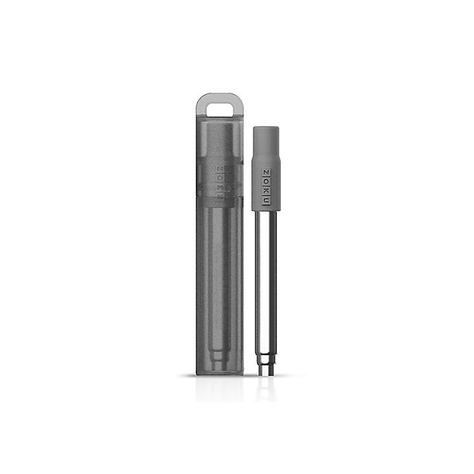 slide 4 of 4, Zoku Pocket Straw - Charcoal, 1 ct