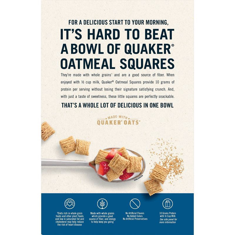 slide 3 of 5, Quaker Oatmeal Squares Brown Sugar Large Box Breakfast Cereal - 21oz, 21 oz
